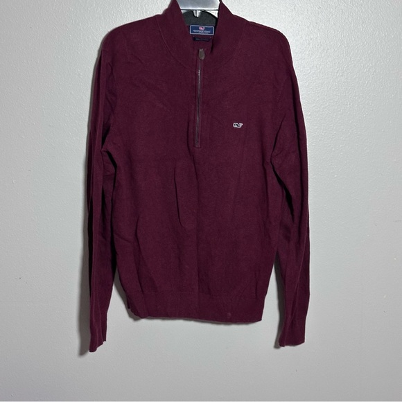 Vineyard Vines Men Burgundy Red Pullover Cashmere Sweater size M. - Picture 1 of 7